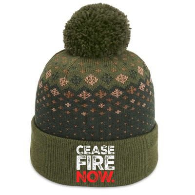 Ceasefire NOW The Baniff Cuffed Pom Beanie