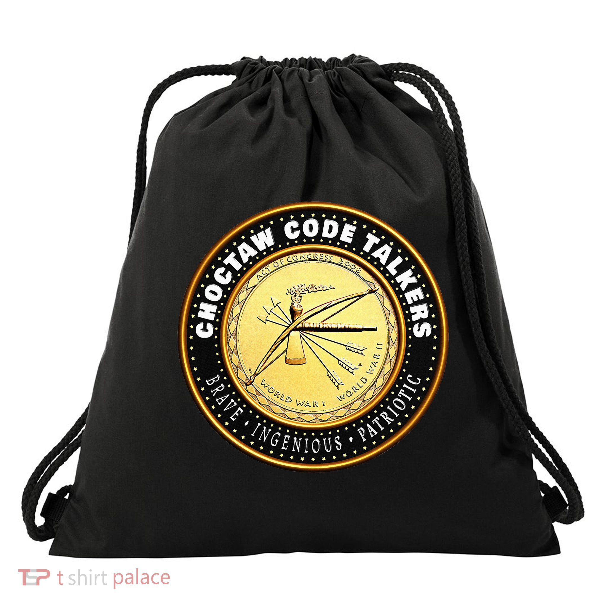 Choctaw Nation Code Talkers Homage For Heritage Supporters Drawstring Bag