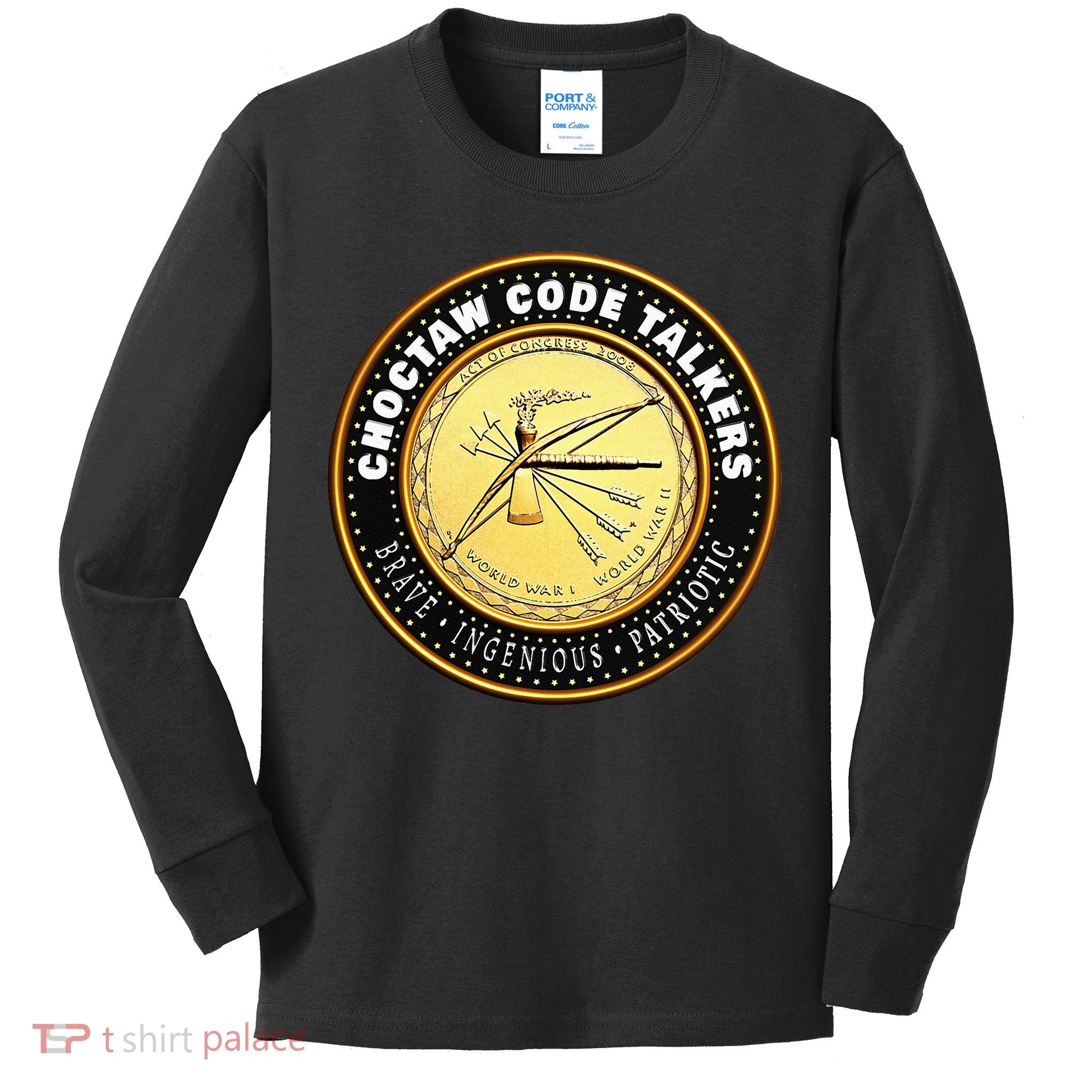 Choctaw Nation Code Talkers Homage For Heritage Supporters Kids Long Sleeve Shirt