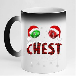 Chest Nuts Christmas Matching Couple Chestnuts 11oz Black Color Changing Mug