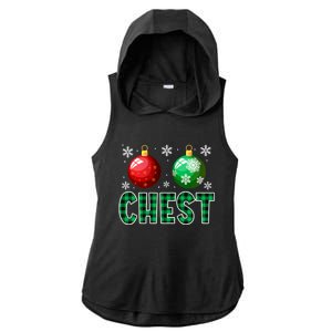 Chest Nuts Christmas Funny Couples Christmas Chestnuts Ladies PosiCharge Tri-Blend Wicking Draft Hoodie Tank