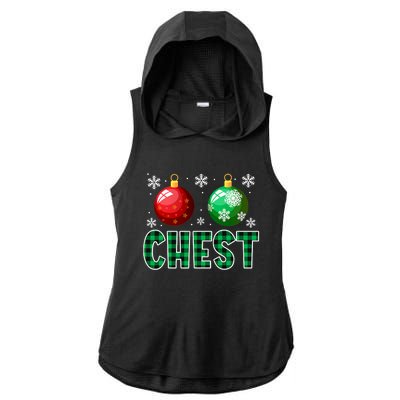 Chest Nuts Christmas Funny Couples Christmas Chestnuts Ladies PosiCharge Tri-Blend Wicking Draft Hoodie Tank