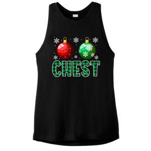 Chest Nuts Christmas Funny Couples Christmas Chestnuts Ladies PosiCharge Tri-Blend Wicking Tank