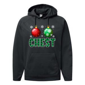 Chest Nuts Christmas Funny Couples Christmas Chestnuts Performance Fleece Hoodie