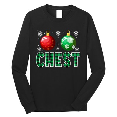 Chest Nuts Christmas Funny Couples Christmas Chestnuts Long Sleeve Shirt