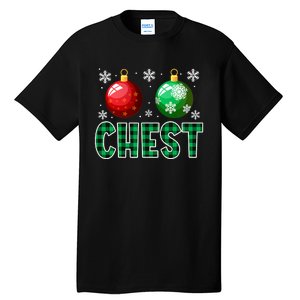 Chest Nuts Christmas Funny Couples Christmas Chestnuts Tall T-Shirt