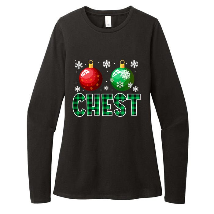 Chest Nuts Christmas Funny Couples Christmas Chestnuts Womens CVC Long Sleeve Shirt