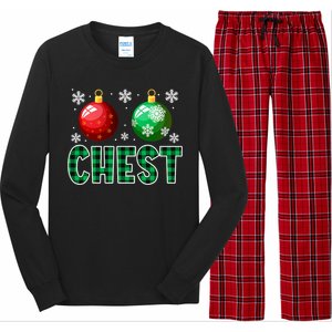 Chest Nuts Christmas Funny Couples Christmas Chestnuts Long Sleeve Pajama Set