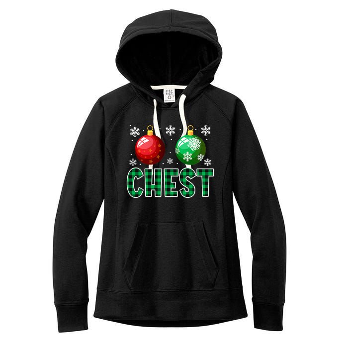 Chest Nuts Christmas Funny Couples Christmas Chestnuts Women's Fleece Hoodie