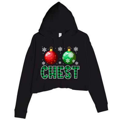 Chest Nuts Christmas Funny Couples Christmas Chestnuts Crop Fleece Hoodie