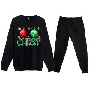 Chest Nuts Christmas Funny Couples Christmas Chestnuts Premium Crewneck Sweatsuit Set