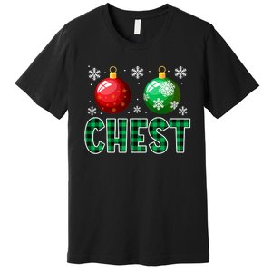 Chest Nuts Christmas Funny Couples Christmas Chestnuts Premium T-Shirt