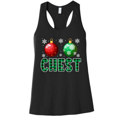 Chest Nuts Christmas Funny Couples Christmas Chestnuts Women's Racerback Tank