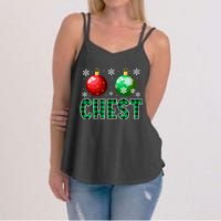 Chest Nuts Christmas Funny Couples Christmas Chestnuts Women's Strappy Tank