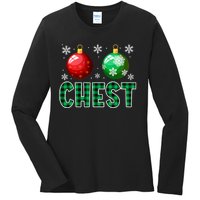 Chest Nuts Christmas Funny Couples Christmas Chestnuts Ladies Long Sleeve Shirt