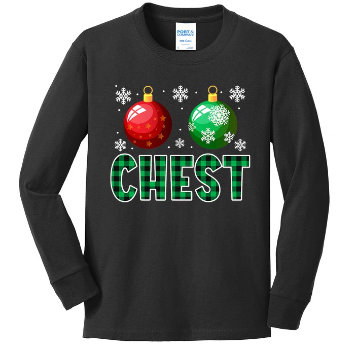 Chest Nuts Christmas Funny Couples Christmas Chestnuts Kids Long Sleeve Shirt