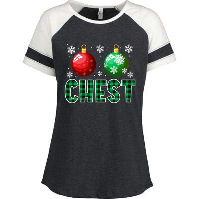 Chest Nuts Christmas Funny Couples Christmas Chestnuts Enza Ladies Jersey Colorblock Tee