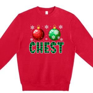 Chest Nuts Christmas Funny Couples Christmas Chestnuts Premium Crewneck Sweatshirt