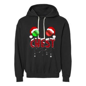 Chest Nuts Christmas Funny Matching Couple Chestnuts Garment-Dyed Fleece Hoodie