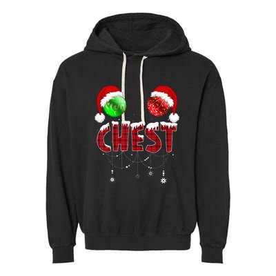 Chest Nuts Christmas Funny Matching Couple Chestnuts Garment-Dyed Fleece Hoodie