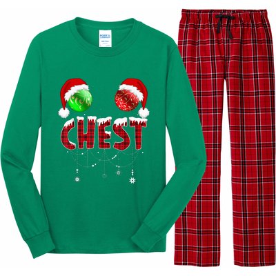 Chest Nuts Christmas Funny Matching Couple Chestnuts Long Sleeve Pajama Set