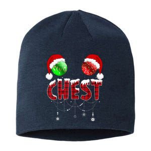 Chest Nuts Christmas Funny Matching Couple Chestnuts Sustainable Beanie