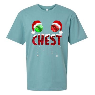 Chest Nuts Christmas Funny Matching Couple Chestnuts Sueded Cloud Jersey T-Shirt