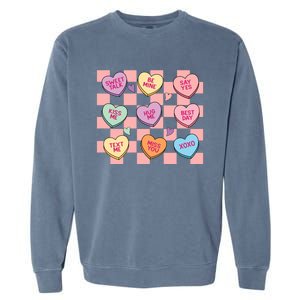 Cute Nurse Conversation Hearts Valentines Day Nursing Gift Garment-Dyed Sweatshirt