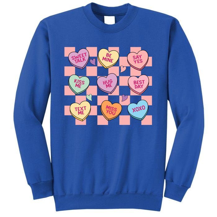 Cute Nurse Conversation Hearts Valentines Day Nursing Gift Tall Sweatshirt