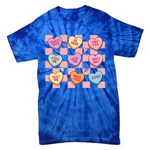 Cute Nurse Conversation Hearts Valentines Day Nursing Gift Tie-Dye T-Shirt