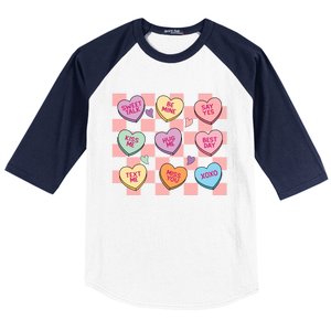 Cute Nurse Conversation Hearts Valentines Day Nursing Gift Baseball Sleeve Shirt