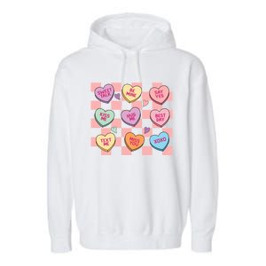 Cute Nurse Conversation Hearts Valentines Day Nursing Gift Garment-Dyed Fleece Hoodie