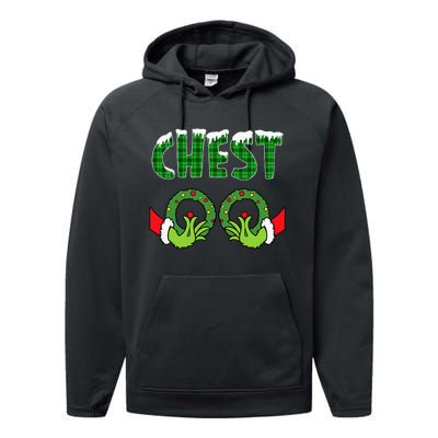 chest nuts christmas   matching couple chestnuts  Performance Fleece Hoodie