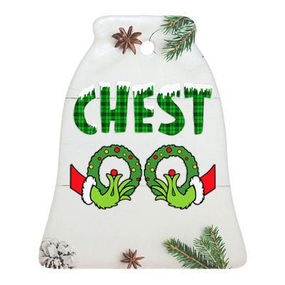 chest nuts christmas   matching couple chestnuts  Ceramic Bell Ornament