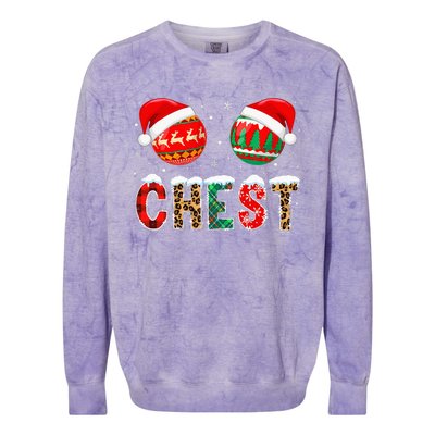 Chest Nuts Couple Christmas Pajama Gift  Colorblast Crewneck Sweatshirt