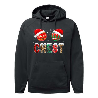 Chest Nuts Couple Christmas Pajama Gift  Performance Fleece Hoodie