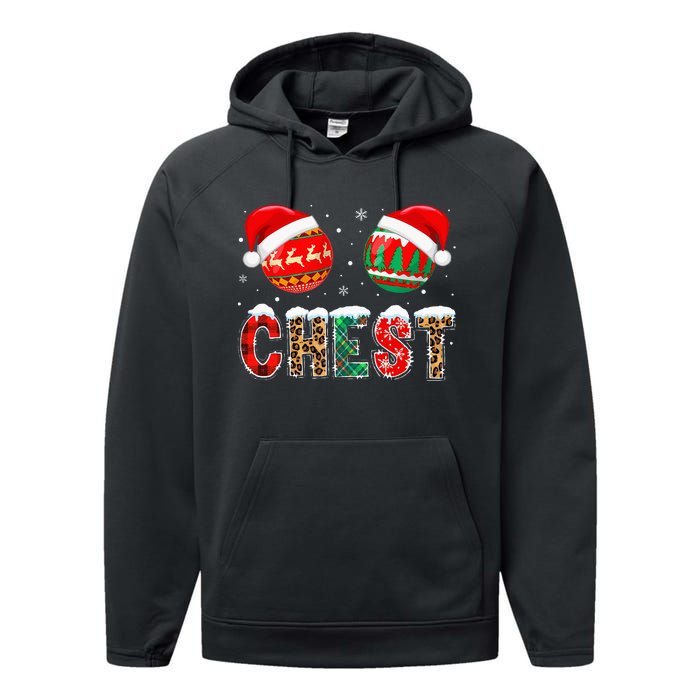 Chest Nuts Couple Christmas Pajama Gift  Performance Fleece Hoodie