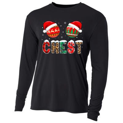 Chest Nuts Couple Christmas Pajama Gift  Cooling Performance Long Sleeve Crew