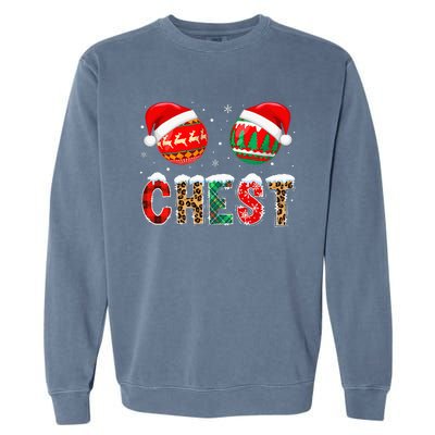 Chest Nuts Couple Christmas Pajama Gift  Garment-Dyed Sweatshirt