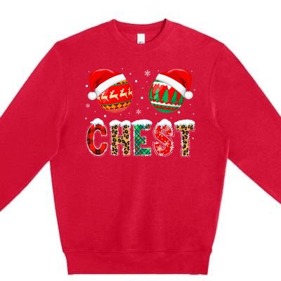 Chest Nuts Couple Christmas Pajama Gift  Premium Crewneck Sweatshirt