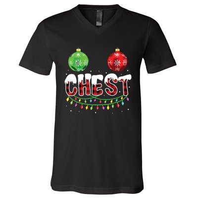 Chest Nuts Christmas Shirts Funny Matching Couple Chestnuts V-Neck T-Shirt