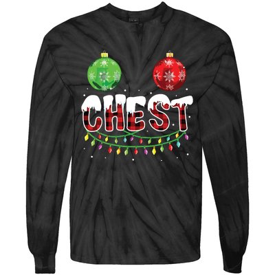 Chest Nuts Christmas Shirts Funny Matching Couple Chestnuts Tie-Dye Long Sleeve Shirt