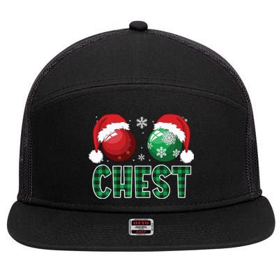 Chest Nuts Christmas Shirts Funny Matching Couple Chestnuts 7 Panel Mesh Trucker Snapback Hat