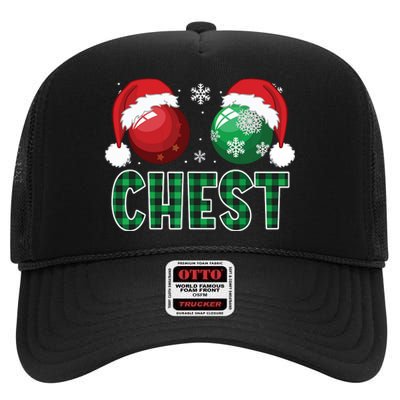 Chest Nuts Christmas Shirts Funny Matching Couple Chestnuts High Crown Mesh Back Trucker Hat