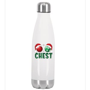 Chest Nuts Christmas Shirts Funny Matching Couple Chestnuts Stainless Steel Insulated Water Bottle