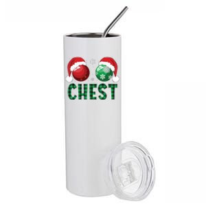 Chest Nuts Christmas Shirts Funny Matching Couple Chestnuts Stainless Steel Tumbler