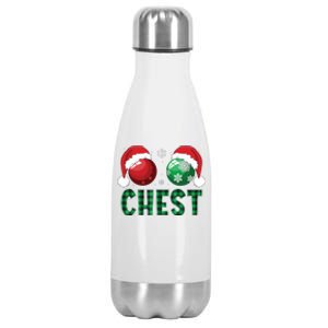 Chest Nuts Christmas Shirts Funny Matching Couple Chestnuts Stainless Steel Insulated Water Bottle