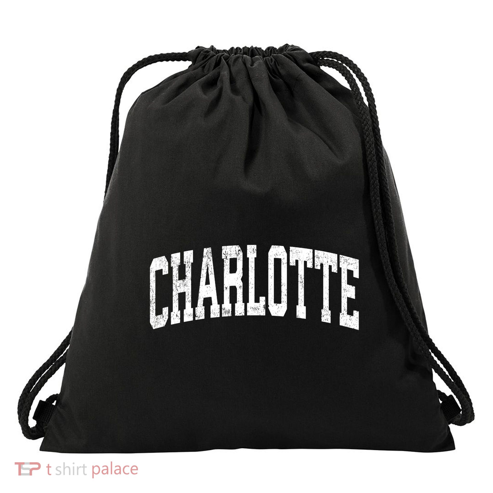 Charlotte North Carolina Nc Vintage Athletic Sports Design Sweat Drawstring Bag