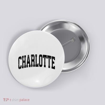 Charlotte North Carolina Nc Vintage Athletic Sports Design Sweat Button