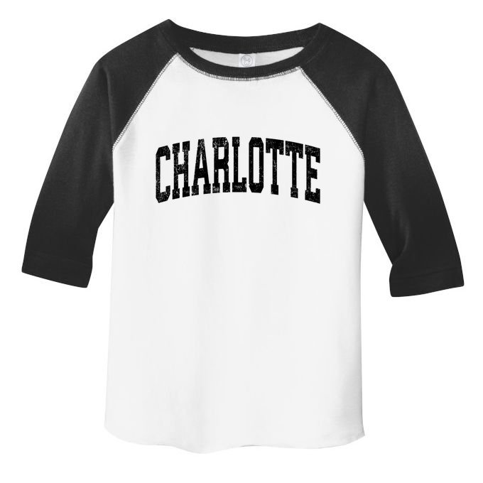 Charlotte North Carolina Nc Vintage Athletic Sports Design Sweat Toddler Fine Jersey T-Shirt